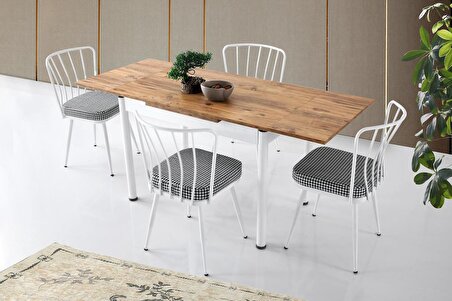Smart Açılır Mutfak Masası ve 4 Adet Sandalye Takımı 70*110cm