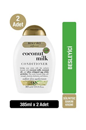 Ogx Besleyici Coconut Besleyici Tüm Saç Tipleri İçin Sülfatsız Bakım Yapan Saç Kremi 2 x 385 ml
