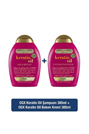 OGX Kırılma Karşıtı Keratin Oil Sülfatsız Şampuan 385ml + Bakım Kremi 385ml