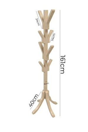 Homedora Axel  Ahşap Ayaklı Gürgen Askılık