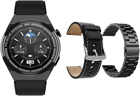 GT3 Max Watch, Titanyum Gövde Siyah Akıllı Saat, Iphone ve Android Tüm Telefonlarla Uyumlu, Smart Watch 1.45” Yüksek Çözünürlüklü Ekran, NFC Akıllı Saat, Giyilebilir Teknoloji