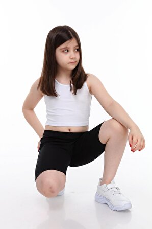 neslice Kız Çocuk Kısa Atlet BEYAZ-3-4 Yaş