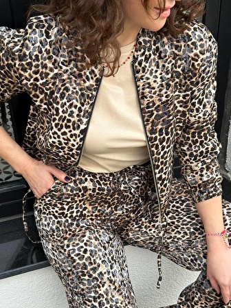 LEOPAR DESEN BOMBER CEKET