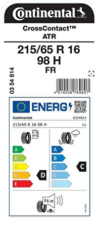 Continental 215/65 R16 98H Fr Crosscontact Atr Suv 4 Mevsim Lastiği Üretim 2023