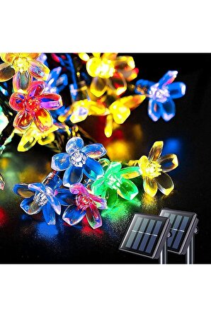 Güneş Enerjili Led Bahçe Aydınlatması 5m Renkli Kiraz(rgb) Solar Led Lamba Güneş Enerjili Led Lamba