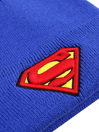 Lisanslı Süpermen Logolu Bere Mavi