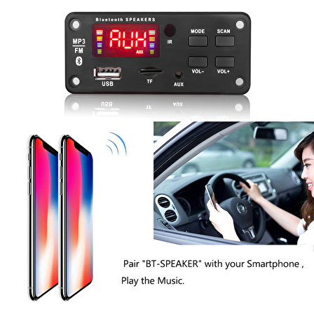 Sonreyon FM Dekoder Bluetooth USB TF kart  FM Radio MP3 Player