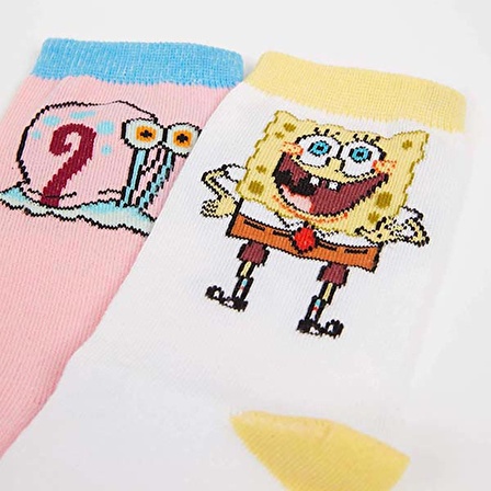 Sünger Bob (Sponge Bob) 2li Çorap (36-40)