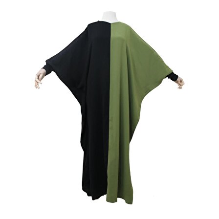 Tesettür Abiye - Abiye - Özel Gün Elbise - Çift Renkli Elbise - Yarasa Elbise