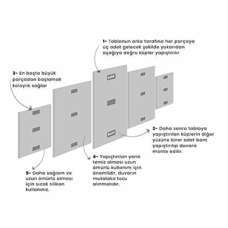 5 Parçalı Mdf Tablo