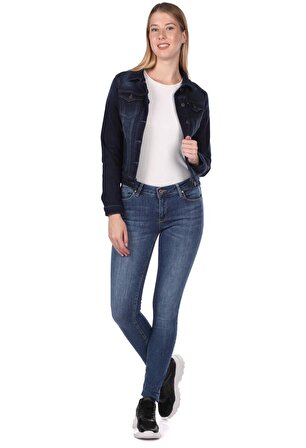 Banny Jeans Cep Detaylı Kadın Jean Ceket