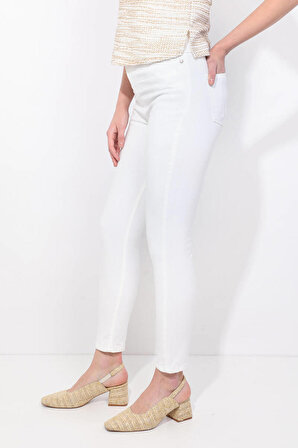 Kadın Beyaz Slim Fit Jean Pantolon