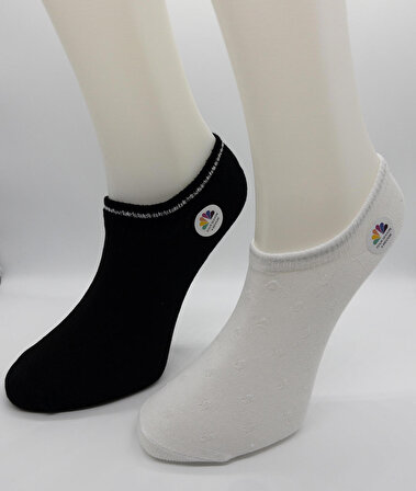 CİHO SOCKS Pamuklu 6 Çift Bayan Pirinç Örgü Renkli Görünmez Sneaker  Çorap
