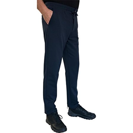 Exnex Clark 2 İplik Kumaş Beli Lastikli ve Düğmeli Önü Fermuarlı Lacivert Erkek Spor Pantolon