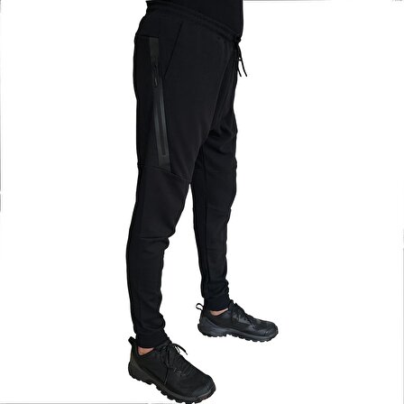 Exnex Boult Yüksek Kalite Kumaş Flex Cep Detaylı Şalvar Tipi Siyah Erkek Jogger