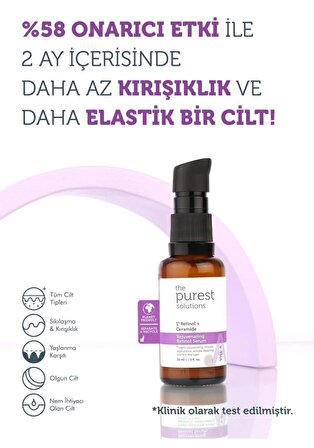 The Purest Solutions Vita-a Serum & Onarıcı & Besleyici Retinol Serum 30 ML (1% Retinol + Ceramide)