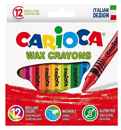 Carioca Wax Yıkanabilir Pastel Boya Kalemi 12’li