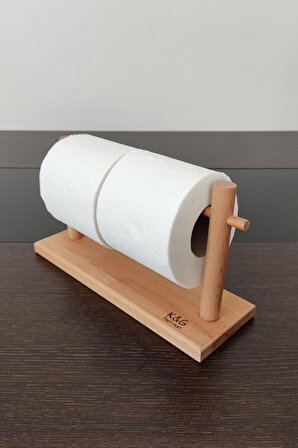 Kayın Masif Ahşap Dekoratif Tuvalet Kağıtlığı
