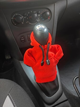 Kırmızı Kapşonlu Araç Vites Kıyafeti - Vites Poları - Vites Hoodie