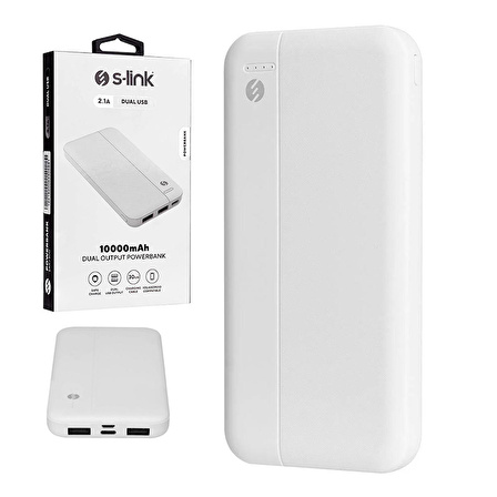 S-Link İP-G10N 10000 mAh Hızlı Şarj Powerbank Beyaz 