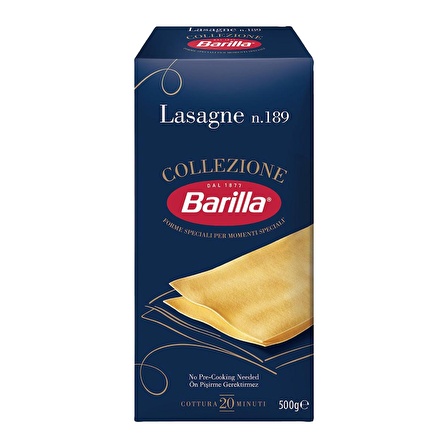 Barilla Lazanya / Lasagne n.189 Sade Makarna 500 Gr. x 4 Adet