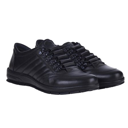 Berenni M197 Siyah %100 Deri Erkek Sneakers Spor Ayakkabı