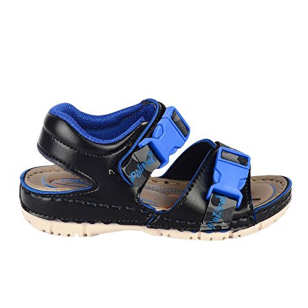 Poliva 5505 Siyah Cırtlı Yazlık Erkek Çocuk Sandalet Ayakkabı