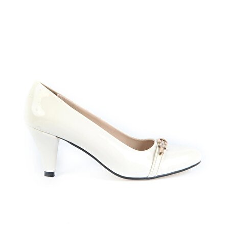 Ayakcenter 846-22 Beyaz 7Cm Topuklu Kadın Ayakkabı