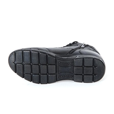 Crısso B479 Siyah Mat %100 Deri Kışlık Erkek Bot Ayakkabı