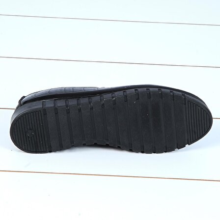 Alens Salve Siyah Rugan Kadın Babet Ayakkabı