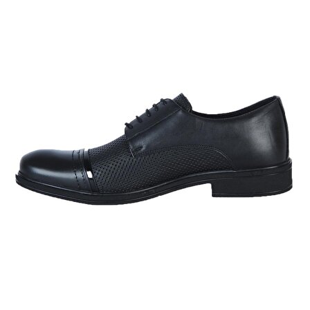 Dropland 7878 Siyah Antik Deri Erkek Klasik Ayakkabı