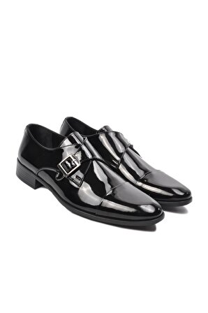 Marco Rossi 5351 Siyah Rugan Hakiki Deri Erkek Klasik Ayakkabı