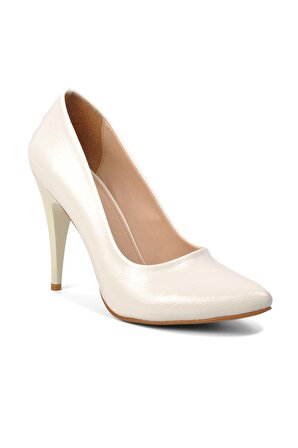 Esstii 100 Beyaz-K.Rugan Kadın Topuklu Stiletto Ayakkabı