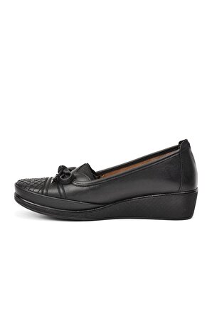 Eslemm 137 Siyah Comfort İçi Hakiki Deri Kadın Günlük Ayakkabı