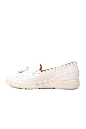 Clavi 45014 Beyaz Hakiki Deri Kadın Günlük Ayakkabı
