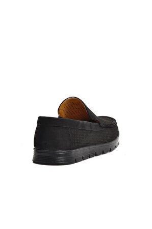 Ayakmod 001Y Siyah Nubuk Hakiki Deri Erkek Günlük Ayakkabı