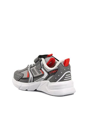 Lafonten 722Y-P Füme-Kırmızı Cırtlı Çocuk Spor Ayakkabı