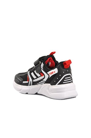 Lafonten 722Y-P Siyah-Kırmızı Cırtlı Çocuk Spor Ayakkabı