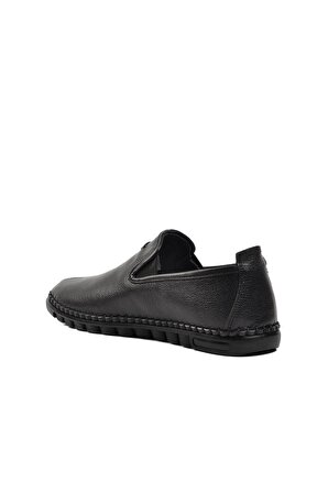 Ayakmod 2021 Siyah İçi Dışı Hakiki Deri Erkek Günlük Ayakkabı