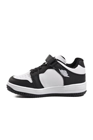 Aspor Haykat Kısa-P Siyah-Beyaz Cırtlı Çocuk Spor Ayakkabı
