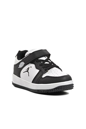 Aspor Haykat Kısa-P Siyah-Beyaz Cırtlı Çocuk Spor Ayakkabı