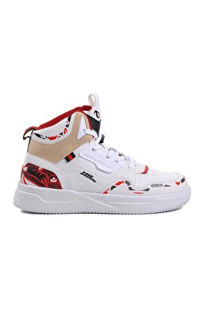 No Fear Nfr-1000 Beyaz-Kırmızı Unisex Hi Sneaker