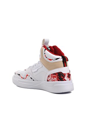 No Fear Nfr-1000 Beyaz-Kırmızı Unisex Hi Sneaker