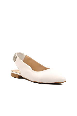 Ayakmod K315 Beyaz Kadın Günlük Babet Ayakkabı