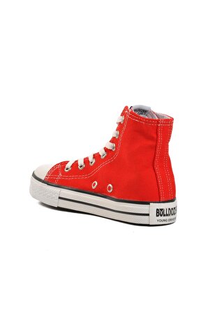 Bulldozer 231903-F Kırmızı Çocuk Kanvas Hi Sneaker