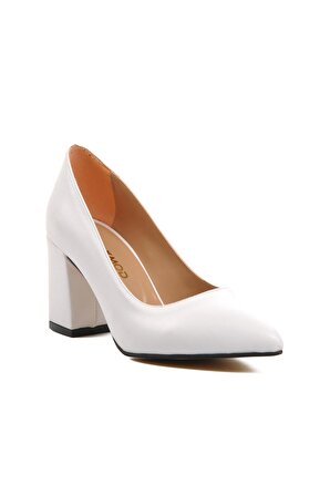 Ayakmod Ays23115 Beyaz Kadın Klasik Topuklu Ayakkabı