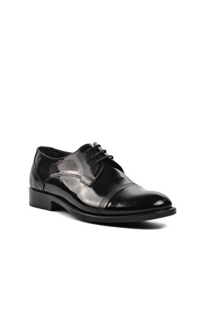 Ayakmod L0501 Siyah Rugan Hakiki Deri Erkek Klasik Ayakkabı