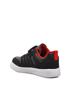 Walkway Mely-F Siyah-Beyaz-Kırmızı Cırtlı Çocuk Sneaker