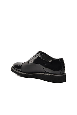 Fosco 6590 Siyah Rugan Hakiki Deri Erkek Casual Ayakkabı