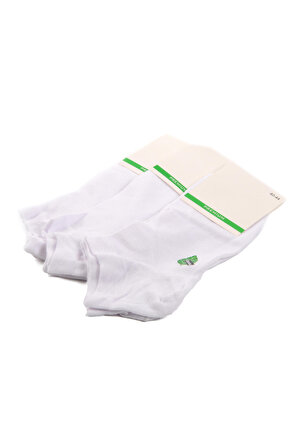 Ayakmod 24K004 Beyaz Bambu 3'Lü Patik Çorap